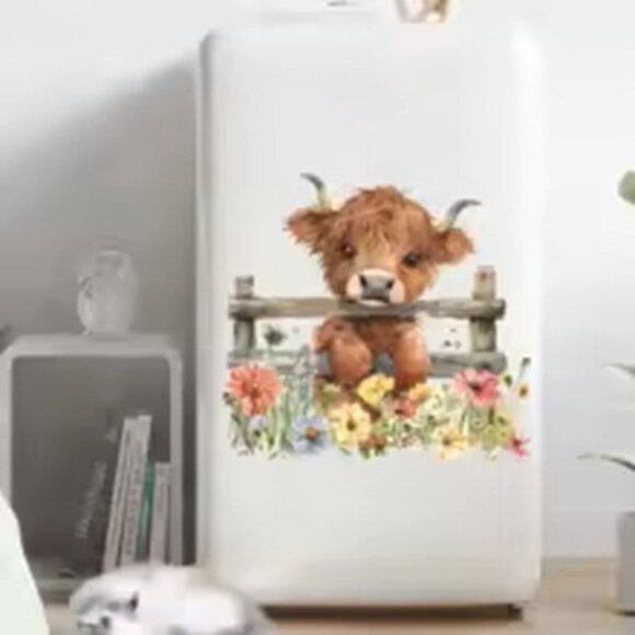 Cute Highland Cow Self-adhesive Wall Decals - Picture 2 of 6